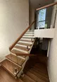 Лестница МЛ 155 в ДНП Европейская Долина-2 на бетоне, деревянная, на 2 этаж