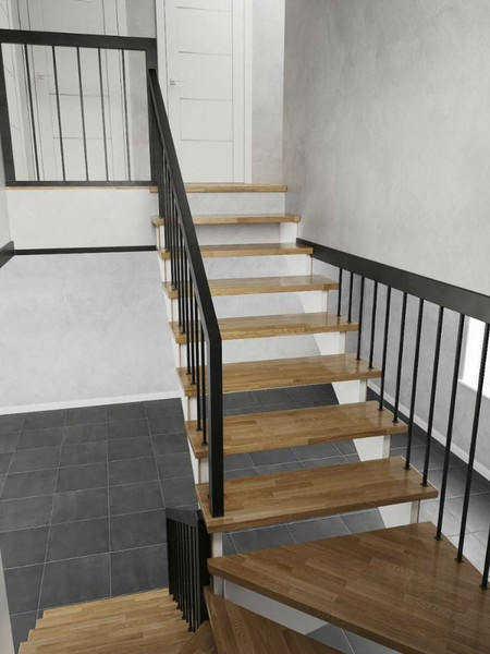 Открытая лестница на деревянном каркасе со ступенями из массива от STAIRS WORKSHOP