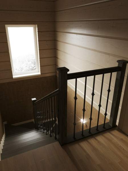 Лестница с выравниванием фанерным каркасом и кладовкой 