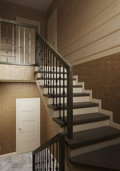 Лестница на бетоне: стильное ограждение и облицовка 1