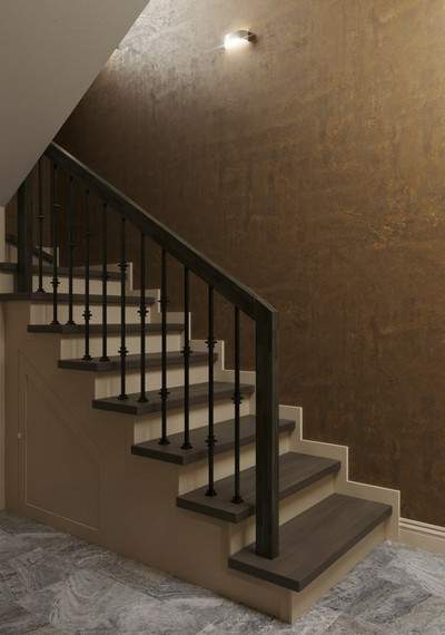 Лестница на бетоне: стильное ограждение и облицовка 2